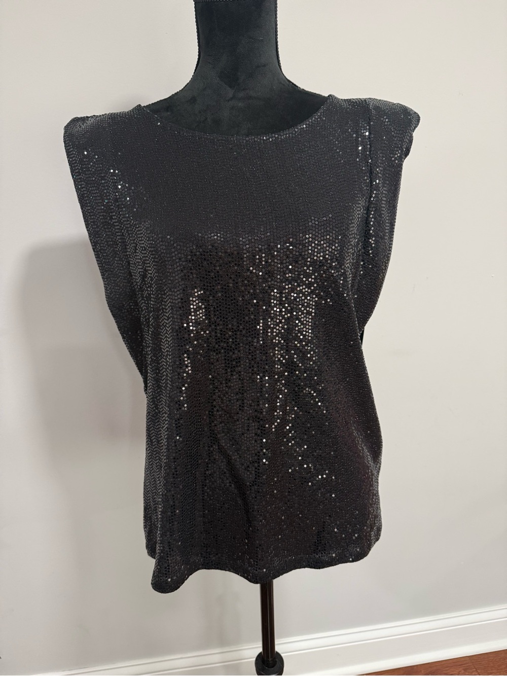 Black Sequin Sleeveless Women’s Party Top
